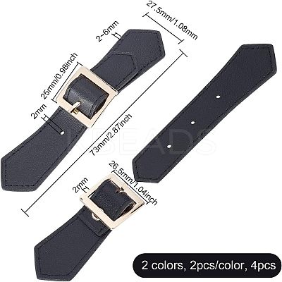 4Pcs 2 Colors Imitation Leather Toggle Buckle FIND-FG0001-26-1