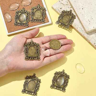 DIY Rectangle Pendant Making Kits DIY-FS0009-38-1
