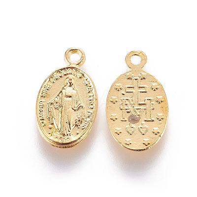 Tibetan Style Virgin Mary Alloy Oval Pendants LS-X-TIBEP-D905-G-1