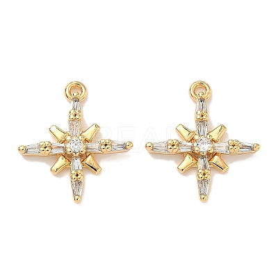 Brass Micro Pave Cubic Zirconia Pendants KK-A281-13C-G-1