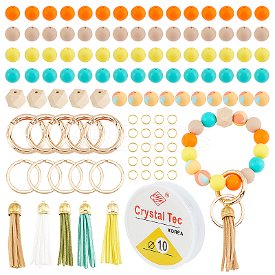 DIY Beaded Keychain Wristlet Making Kit DIY-CA0004-43-1