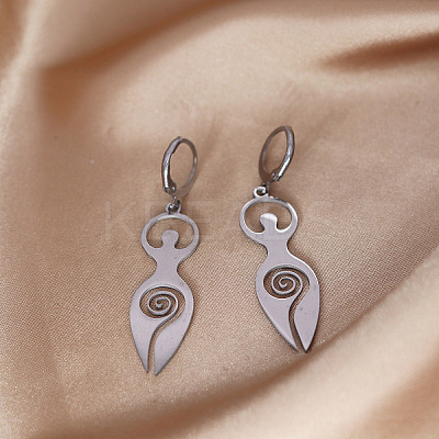 Spiral Goddess 201 Stainless Steel Hoop Earrings FS-WG62312-01-1