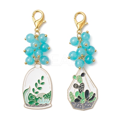 2Pcs Alloy Enamel Pendant Decorations HJEW-JM03287-1
