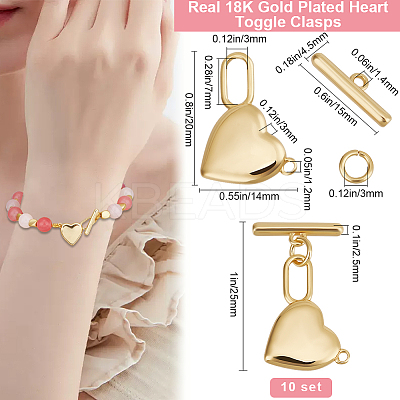 10 Sets Brass Toggle Clasps KK-BBC0015-82-1