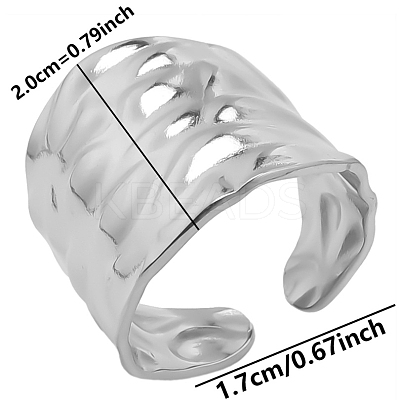Non-Tarnish 304 Stainless Steel Open Cuff Ring PW-WG28504-01-1