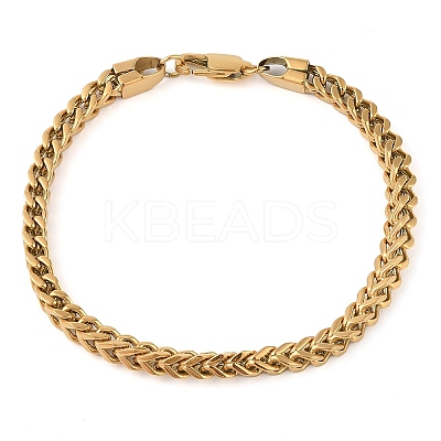 304 Stainless Steel Wheat Chain Bracelets BJEW-H508-06G-01-1