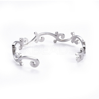 Tarnish Resistant 304 Stainless Steel Cuff Bangles BJEW-I277-02P-1