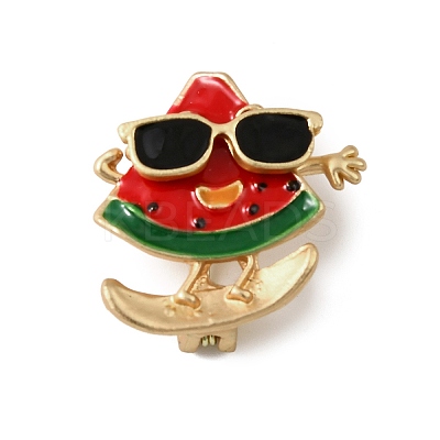 Golden Alloy Enamel Brooch JEWB-K018-32K-G-1