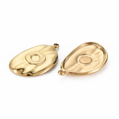 Ion Plating(IP) 304 Stainless Steel Pendant Cabochon Settings STAS-N097-106LG-NR-1