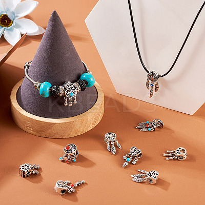 20Pcs 10 Styles Tibetan Style Alloy European Dangle Charms FIND-KS0001-30-1