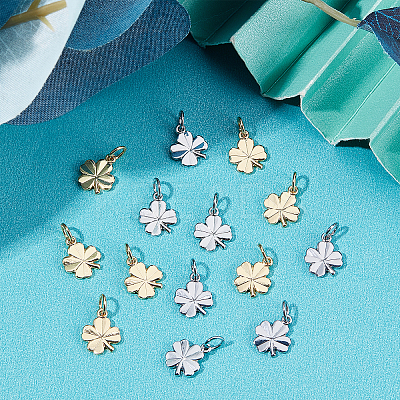 40Pcs 2 Colors Brass Charms KK-BBC0003-10-1