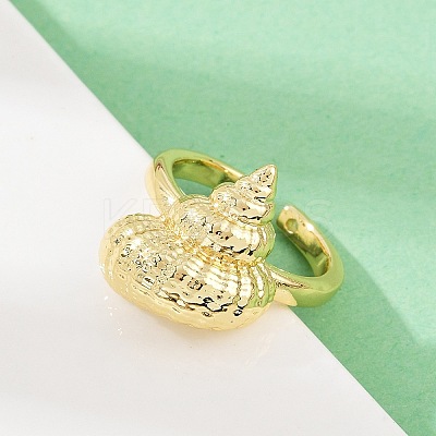 Ocean Theme Brass Cuff Rings RJEW-C135-01G-04-1