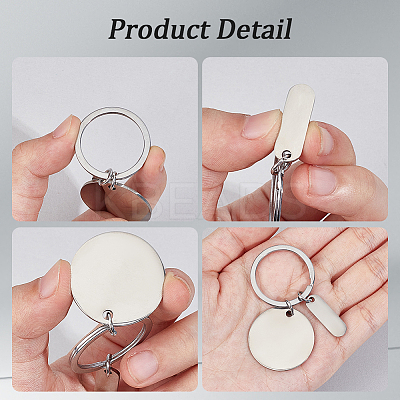 30Pcs Stainless Steel Keychain KEYC-BBC0001-01-1