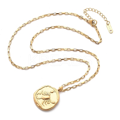 304 Stainless Steel Constellation Pendant Necklaces LS-NJEW-K392-01G-08-1