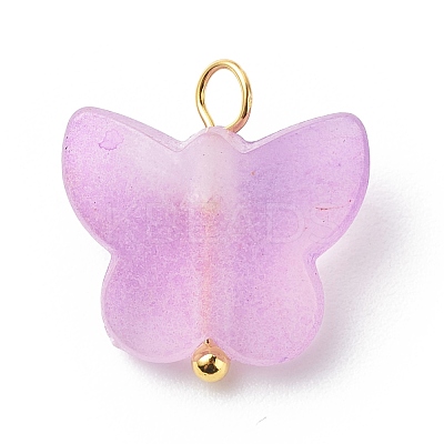 Frosted Two Tone Spray Painted Transparent Acrylic Pendants PALLOY-JF01810-02-1