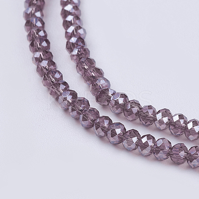 Electroplate Glass Beads Strands GLAA-F076-FR07-1