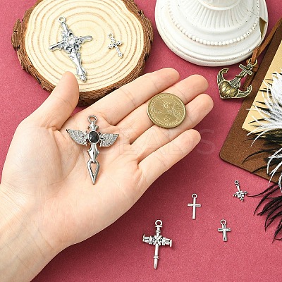 7Pcs 7 Styles Tibetan Style Alloy Pendants FIND-YW0009-52-1