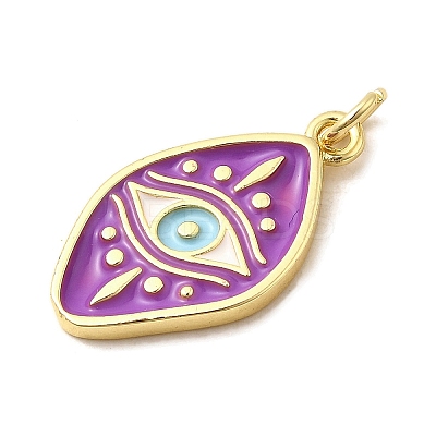 Brass Enamel Evil Eye Pendants KK-I378-16G-A-1