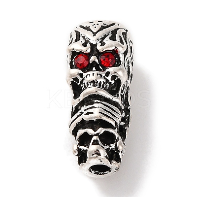 Rack Plating Tibetan Style Alloy 3 Hole Guru Beads PALLOY-F313-05AS-1