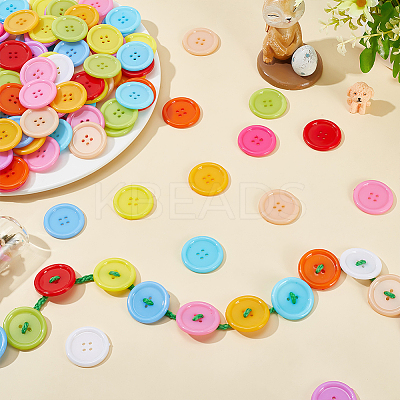 240pcs 12 Colors Plastic Button KY-CP0001-01-1