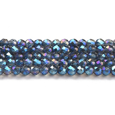 Electroplate Transparent Glass Beads Strands GLAA-H021-01B-FR05-1