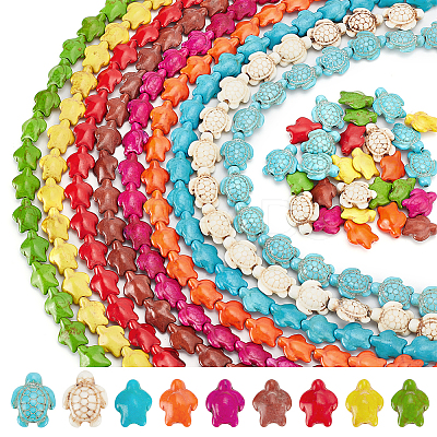 9 strands 9 styles Dyed Synthetic Turquoise Beads Strands G-AR0005-14-1