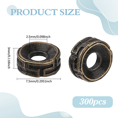 300Pcs Tibetan Style Alloy Spacer Beads FIND-ME0002-29AB-1