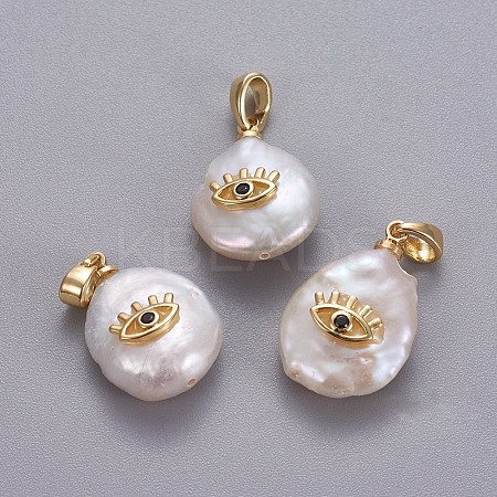 Natural Cultured Freshwater Pearl Pendants LS-KK-L187-08G-1
