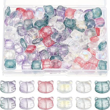  120Pcs 6 Colors Transparent Glass Beads GLAA-NB0001-46-1