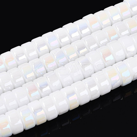 AB Color Plated Opaque Glass Beads Strands GLAA-T026-3x6mm-P10-1