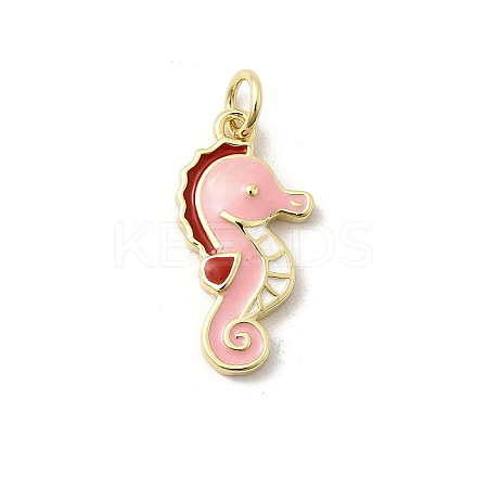 Brass Enamel Pendants KK-K302-22B-G-1