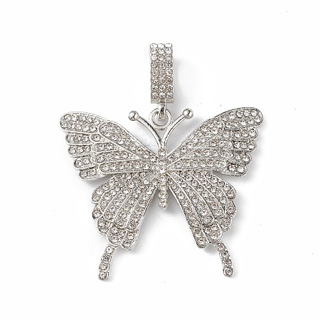 Alloy Rhinestone European Dangle Charms PALLOY-M206-08P-1