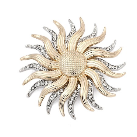 Sunflower Alloy Rhinestone Brooches for Backpack ClothesDouble  LS-PALLOY-D361-12GP-1