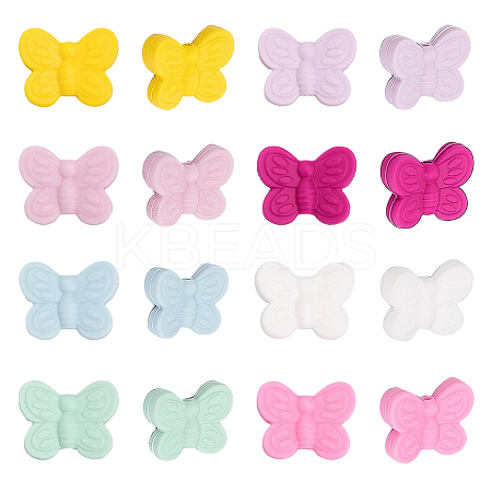 16Pcs 8 Colors Food Grade Eco-Friendly Silicone Beads SIL-CA0002-55-1
