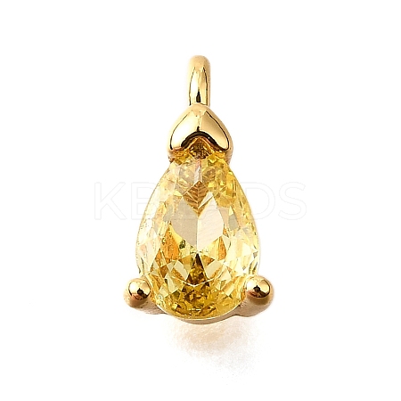 Brass Micro Pave Cubic Zirconia Pendants KK-D356-08B-G-1