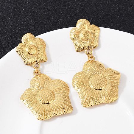 304 Stainless Steel Dangle Stud Earrings EJEW-G423-14G-1