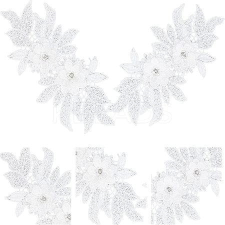 Polyester Embroidered Floral Lace Collar DIY-WH0326-47D-1