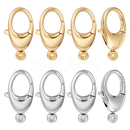 8Pcs 2 Colors Brass Lobster Claw Clasps FIND-PH0026-19-1