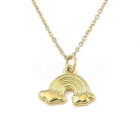 Ion Plating(IP) 304 Stainless Steel Pendant Necklaces for Women NJEW-B080-03G-1