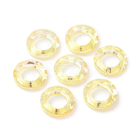 Electroplate Transparent Glass Linking Rings GLAA-F126-01A-1