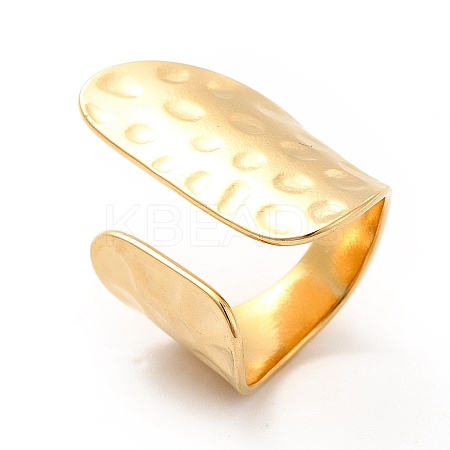 Ion Plating(IP) 304 Stainless Steel Wide Flat Open Cuff Ring for Women X-RJEW-F131-16G-1