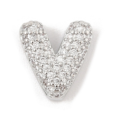 Brass Micro Pave Cubic Zirconia Slide Charms ZIRC-I068-08P-A-1