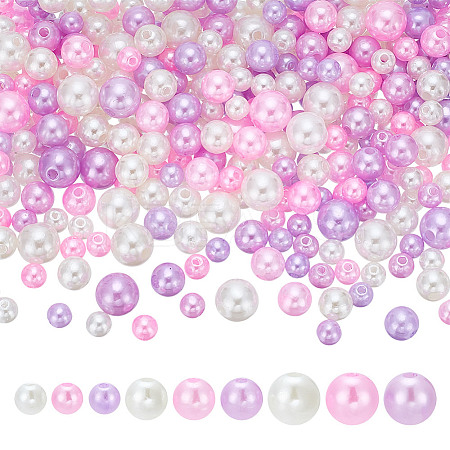 215Pcs 80G ABS Plastic Imitation Pearl Beads KY-HY0001-19B-1