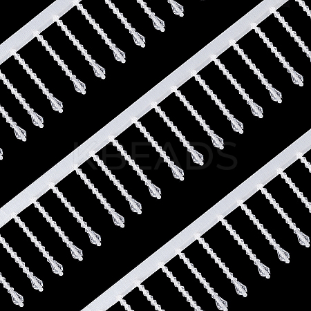 Acrylic & Polyester Lace Ribbon OCOR-WH0110-08C-1