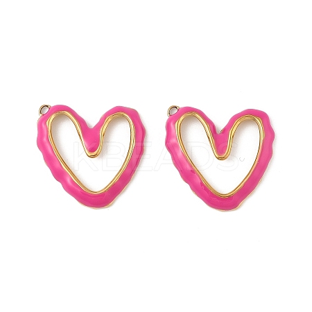 304 Stainless Steel Enamel Pendants STAS-P380-08G-03-1