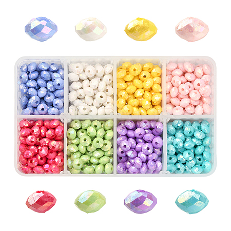 800Pcs 8 Colors Opaque Acrylic Beads MACR-CJ0001-28-1