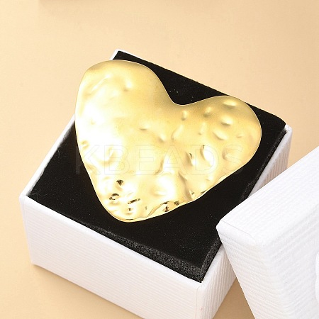 304 Stainless Steel Open Cuff Ring for Women RJEW-B109-06G-03-1