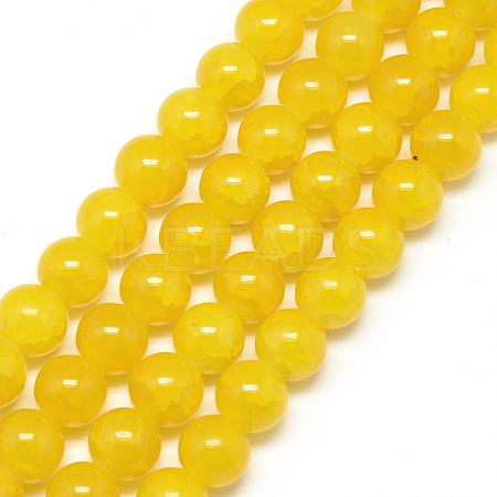 Baking Paint Crackle Glass Bead Strands LS-DGLA-Q023-8mm-YS28-1