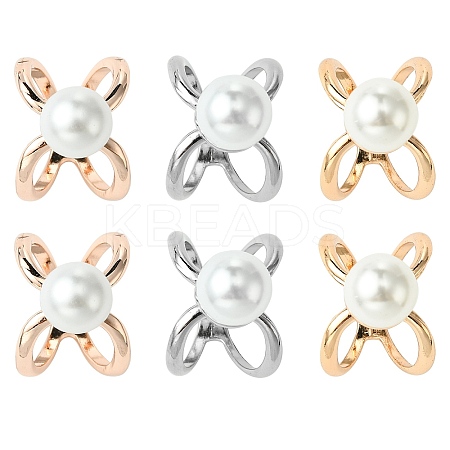 6Pcs 3 Colors Alloy with Plastic Scarf Buckle Ring AJEW-CJ0001-38-1