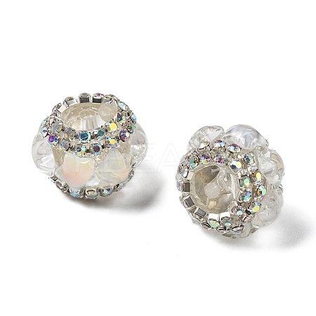 Acrylic Rhinestone Rondelle Beads OACR-S048-02J-1